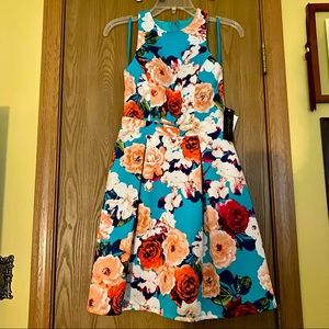 Junior’s Jodi Kristopher Teal Floral Dress, NWT, 3